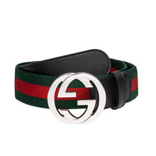 古驰（GUCCI） 男士红绿条纹织带互扣式双G腰带411924 H917N 1060 105