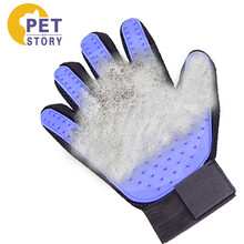 petofstory 撸毛手套撸猫去浮猫毛清理器 猫梳子猫毛梳狗宠物除毛狗梳去毛神器猫咪掉毛刷按摩洗澡刷 蓝色