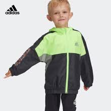超市	adidas阿迪达斯2020春夏男小童梭织夹克GG3571黑A140/建议身高140cm