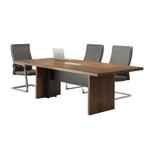 悦山 简约现代大气会议桌大型多人会议桌办公商谈长桌加厚板式会议台开会会客桌子2.4米