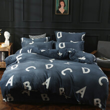 壕布壕 被套加厚加绒学生宿舍单人被套双人1.8米绒毛被套冬天加厚1.5米被套单件保暖冬季绒被套 字母游戏 150*200cm单被套