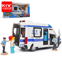 卡威（KIV）1/32合金儿童玩具救护车汽车模型110警车玩具仿真回力小汽车儿童车模模型 实惠！ 大号110警车