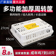 鸡笼周转箱 大号加厚家禽鸡鸭养殖运输周转筐周转箱成鸡鸭鹅兔笼 8.8斤全白色【加厚】