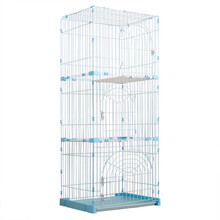 爱丽思IRIS 猫笼子窄型豪华托盘式易清扫猫笼子两层三层猫笼别墅猫笼子 三层蓝色：PC703