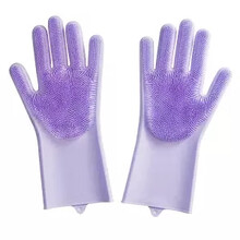 加厚手套防水毛绒冬季洗车五指车用加绒清洁家务抹布冬天擦车 浅紫色 其他