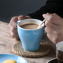 瓷彩美（CECEME）陶瓷咖啡杯套装欧式小轻奢下午茶具红茶杯子精致咖啡杯碟 蓝色-咖啡杯碟