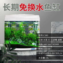 佳宝 JEBO 鱼缸 懒人免换水生态鱼缸家用客厅中小型迷你鱼缸浮法玻璃水族箱（破损包换） C380(380*240*380)