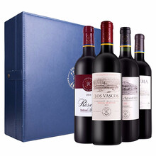 超市	拉菲（LAFITE）经典款4支礼盒装（珍藏波尔多+爱汝+巴斯克精选+尚品波尔多） 原瓶进口