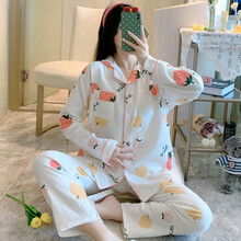 娇银月子服夏季薄款哺乳衣产后孕妇睡衣纯棉纱布透气产妇哺乳睡衣喂奶衣 白色 M（建议80-100斤左右穿）