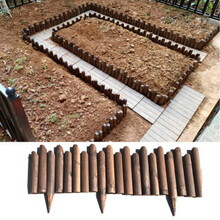 恰好时光 碳化防腐木栅栏插地围栏户外庭院实木栅栏花坛装饰花园木制护栏篱笆 (有脚)高低款20/25*长120