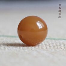 默奢 天然新疆和田玉 且末糖料珠子 散珠单颗圆珠 diy多宝手串文玩配珠 且末糖6MM