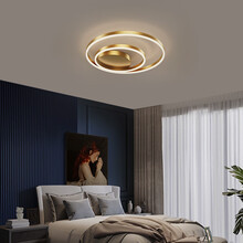 VVS美学灯 北欧轻奢灯具led吸顶灯时尚圆形卧室灯全铜简约现代家用主房间灯饰 全铜53*50CM无极调光+遥控