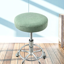 麦田七月 圆形椅子套美容美发店圆坐垫保护套吧台凳套罩圆转椅椅套升降椅套 吧台椅套-抹茶绿