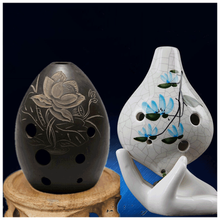 古埙八孔练习埙工艺8孔乐器 黑陶埙八孔梨形陨埙初学入门陶熏 埙+彩绘陶笛+袋+自学秘籍+视频