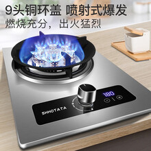 好太太煤气灶单灶不锈钢家用嵌入式天然气台式猛火灶定时燃气灶液化气灶 加厚不锈钢-九头爆火+熄火保护 天然气