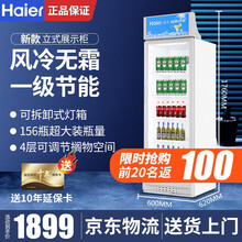 Haier海尔展示柜风冷无霜冷藏保鲜柜饮料柜立式单门商用展示冰柜超市啤酒饮料保鲜冷柜 309升/无需除霜
