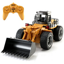 汇纳模型玩具 遥控合金工程车模型 充电遥控挖掘机装载自卸车遥控破拆机抓木机模型玩具车 6通遥控合金装载车 标配+赠品