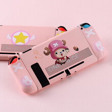 丸图【3D打印壳】任天堂switch保护壳硬壳可爱防摔 创意樱花粉风信蓝彩色 ns主机分体保护套 switch【乔巴】樱花粉3D壳 膜+粉色猫爪