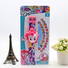 儿童电子表卡通翻盖投影手表小学生玩具电子表 24图翻盖小马