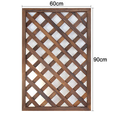 防腐木栅栏围栏篱笆实木庭院户外攀爬网格花园碳化木植物爬藤架阳台隔断花架 两块起发 碳化斜网格60*90单片 两块起发