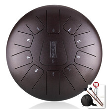 hluru鲁儒空灵鼓10寸11音色空鼓琴手碟打击乐器专业级莲花鼓初学者手敲琴禅教乐器 10寸11音檀栗色【教学视频+全套礼品】