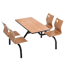 昊丰 HaoFeng KCZ-1  员工公司食堂餐桌椅餐桌椅连体 一桌四椅