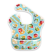 美国进口Bumkins宝宝吃饭围兜防水口水巾婴儿围嘴幼儿儿童食饭兜甜馨同款1个装 工程车