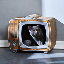 汤琪猫抓板窝磨爪器猫爪板窝瓦楞纸防猫抓盆不掉屑猫玩具猫咪用品 电视机猫抓板