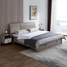 全友家居 床现代轻奢储物双人床卧室欧皮软靠床免漆环保高箱床125601 高箱床+床头柜*1 1500*2000