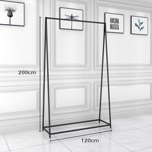 婚纱服装店铺展示架落地式黑色货架影楼工作室长裙晚礼服陈列架子 长120cm高200cm