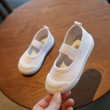 同款 2020春秋新款儿童帆布鞋幼儿园室内鞋校园指定小白鞋男女宝宝童鞋 C08-1白色 21 码/内长14.5cm