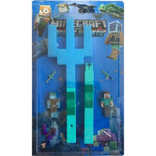 我的世界游戏周边火把矿石灯弓箭三叉戟泡沫剑稿玩具武器模型礼物 三叉戟(塑料) 宋我的世界贴纸