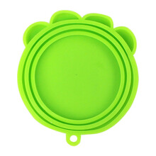 宠物猫罐头盖通用硅胶盖子密封盖保鲜盖狗猫咪封口盖 黄绿色