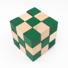 孔明锁 孔明锁鲁班锁套装全套幼儿园小学生儿童拆装成人力玩具礼物24 小号绿色神龙摆尾