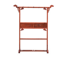 DFJXW F红木家具缅甸花梨（学名：大果紫檀）落地衣帽架挂衣架实木中式原木卧室门厅衣架 长140*宽45*高165cm