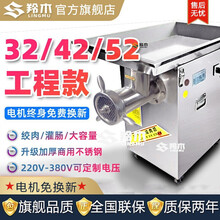 羚木 新款大功率商用32大型绞肉机电动绞馅全自动灌肠肉铺用大容量工程特惠 32型-2200W工程款