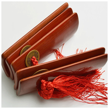 曲漾快板演奏老竹儿童快板竹响袋子大小板初学口才相声竹板 红棕色成人小板5片