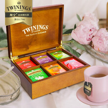 波兰进口 川宁(TWININGS) 英伦茶韵木质 茶叶礼盒180g（大吉岭、锡兰、早餐红茶、茉莉花茶 英伦茶韵木质礼盒5种口味180g