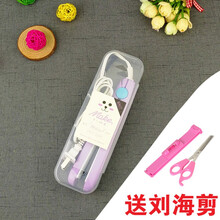 乾越卷发棒学生迷小型宿舍电夹板卷发直发两用夹板卷发懒人神器直板夹 丁香紫【刘海剪套餐】