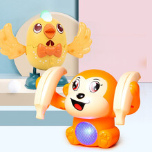 哄娃婴儿玩具电动会跳舞小鸡同款网红0-1-3-6周岁男孩女孩儿童唱歌跳舞益智早教玩具 【跳舞小鸡+翻滚猴】颜色随机