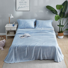 LOVO乐蜗家纺 竹纤维凉席三件套可折叠双人床单款 幸运海风 适用1.5米床