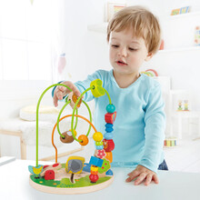 德国(Hape)益智玩具1-3-6岁婴幼儿童宝宝绕珠串珠动物认知积木玩具森林游乐园男孩女孩节日礼物 1岁+ E8340