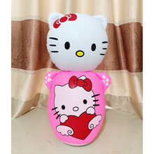 宝宝儿童充气玩具大号不倒翁加厚小孩吹气气球地摊智力动脑卡通生日礼物抖音网红 KT猫 中号65cm左右