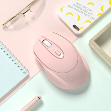 余音 2 充电 静音 游戏 男女生可爱 适用苹果小米华为联想等笔记本（无线鼠标 鼠标无线 蓝牙鼠标） 222—粉色 单模充电版