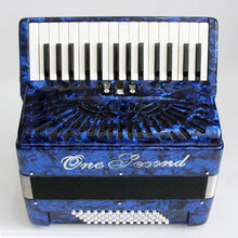 德国进口品质手风琴手风琴60/80/96贝斯进口手风琴初学考级演奏儿童成人手拉风琴 60贝斯30键(蓝色)