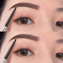 火烈鸟眉笔不易脱色自然不易晕染一字眉极细画眉细芯双色 01#深棕（两支装）