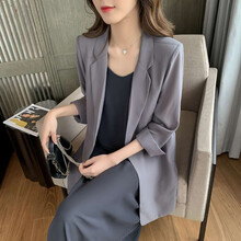 敏潮格伦孕妇秋装连衣裙套装小香风潮妈外出气质显瘦吊带裙西装外套两件套 两件套 M