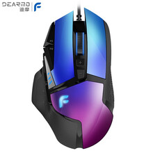 迪摩（DEARMO）F35有线鼠标游戏鼠标电竞RGB鼠标绝地求生吃鸡鼠标可调配重块鼠标 极光蓝 6000DPI