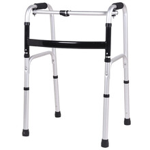 铝合金老人助行器 老年辅助行走架 助力器 助步器 助走器 四脚拐杖带轮步行器 单弯助行器