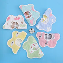 婴儿宝宝口水巾 新生儿纯棉纱布围嘴宝宝防水360度旋转吐奶巾吃饭围兜 简单款(1条装)